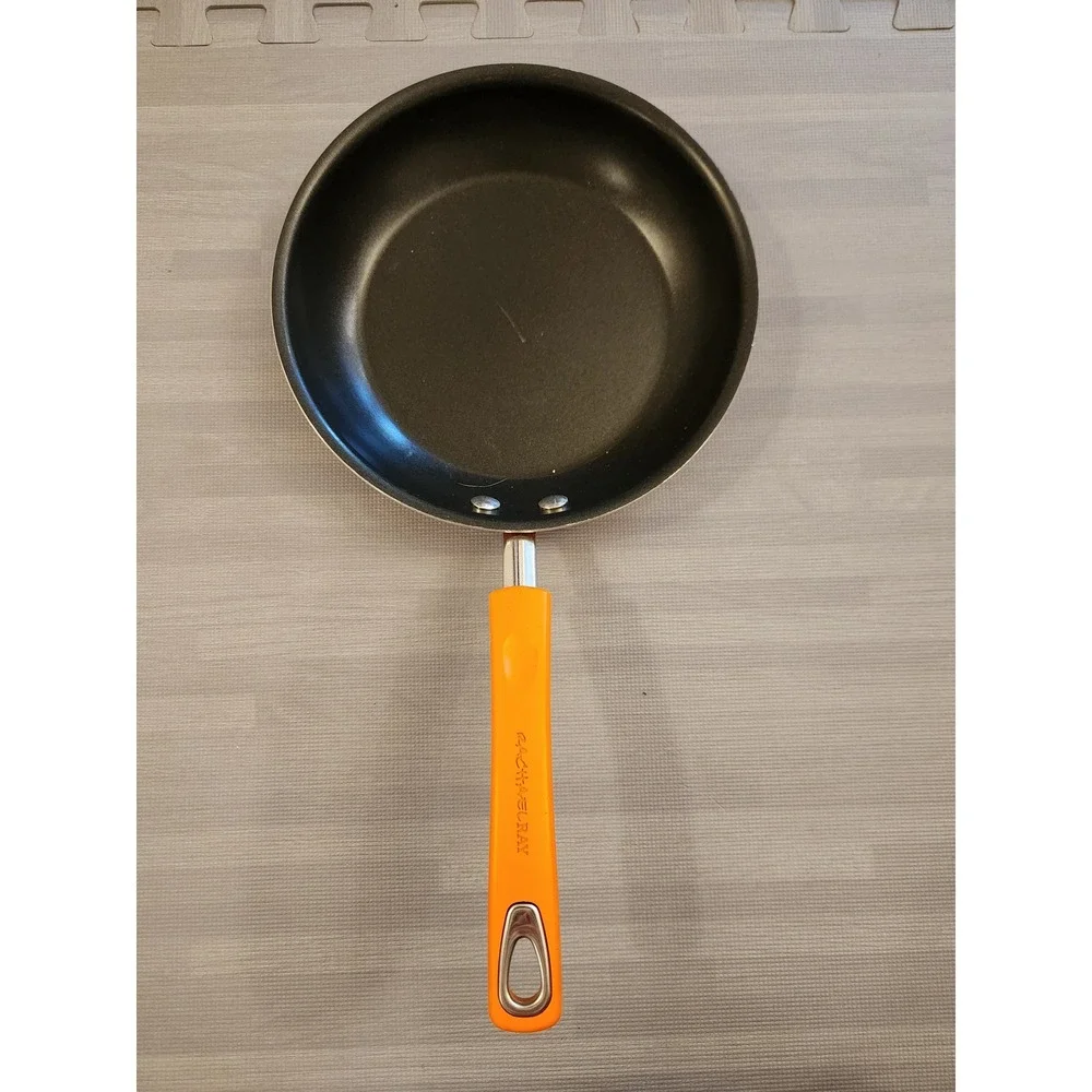 Rachael Ray 9.25 Inch Nonstick‎ Skillet Frying Pan Orange Porcelain Enamel